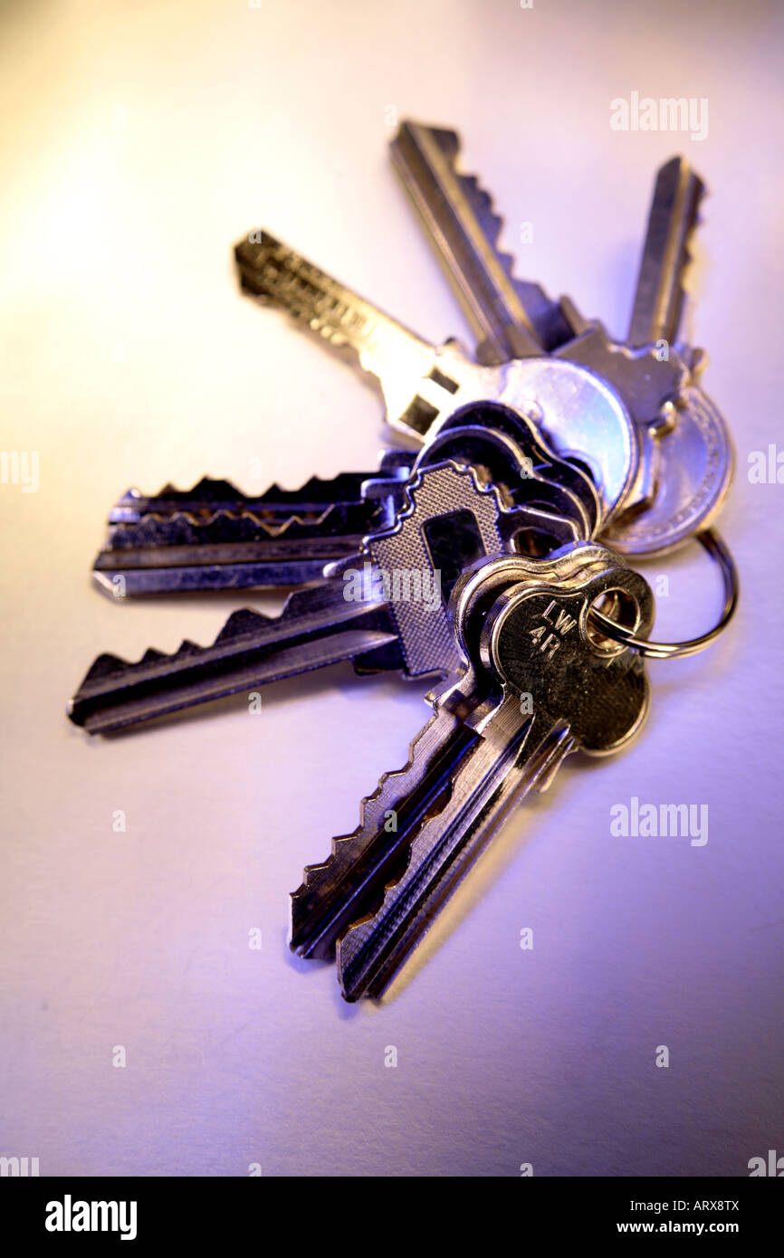 Keys on keyring Stock Photo Alamy