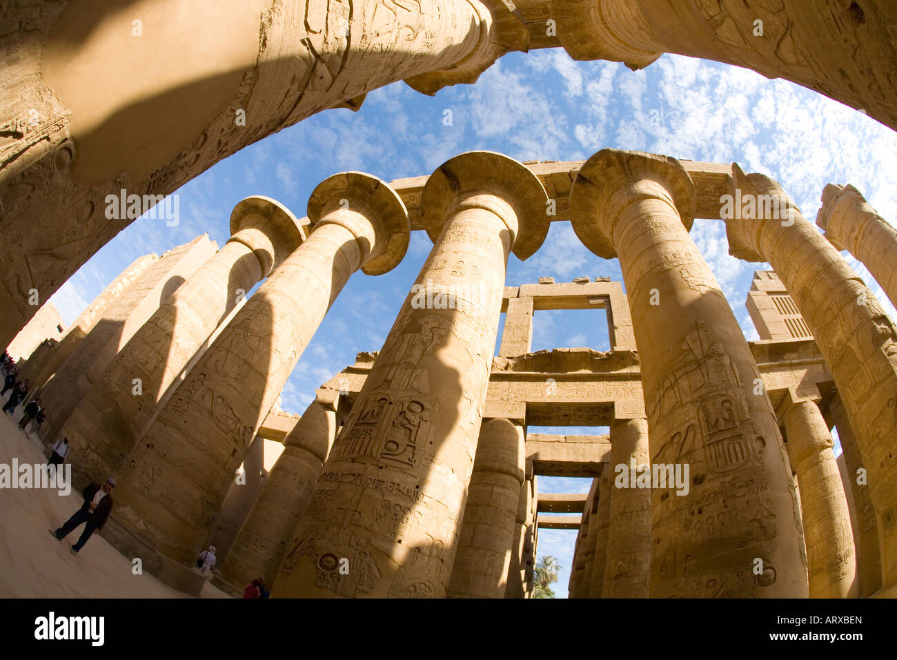 Hypostyle Hall Temple of Amun Karnak UNESCO World Heritage Site in Luxor Egypt North Africa Stock Photo