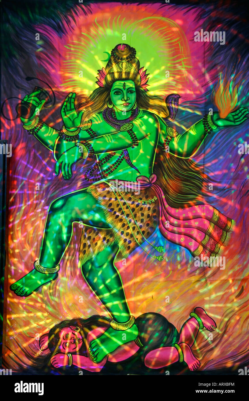 painting of dancing shiva pushkar india Stock Photo
