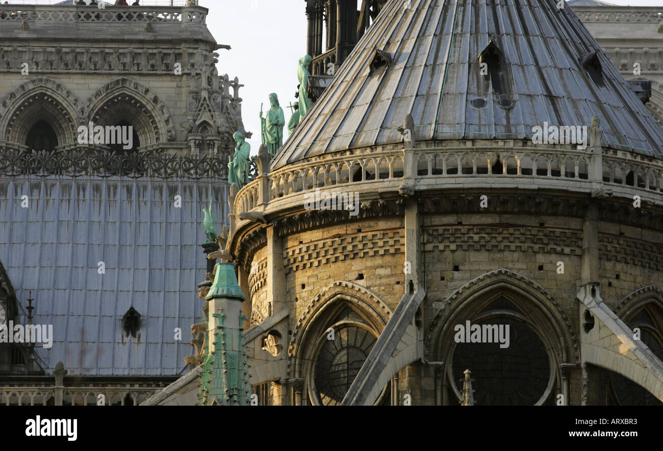 Notre Dame, Roof Detail, Paris, France Stock Photo