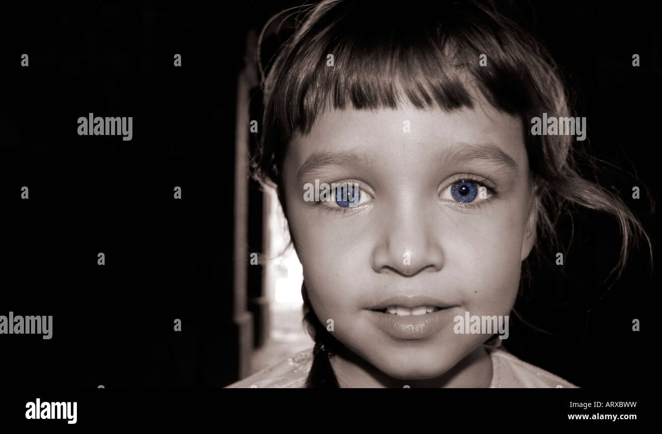 portrait of little Caucasian girl Stock Photo - Alamy