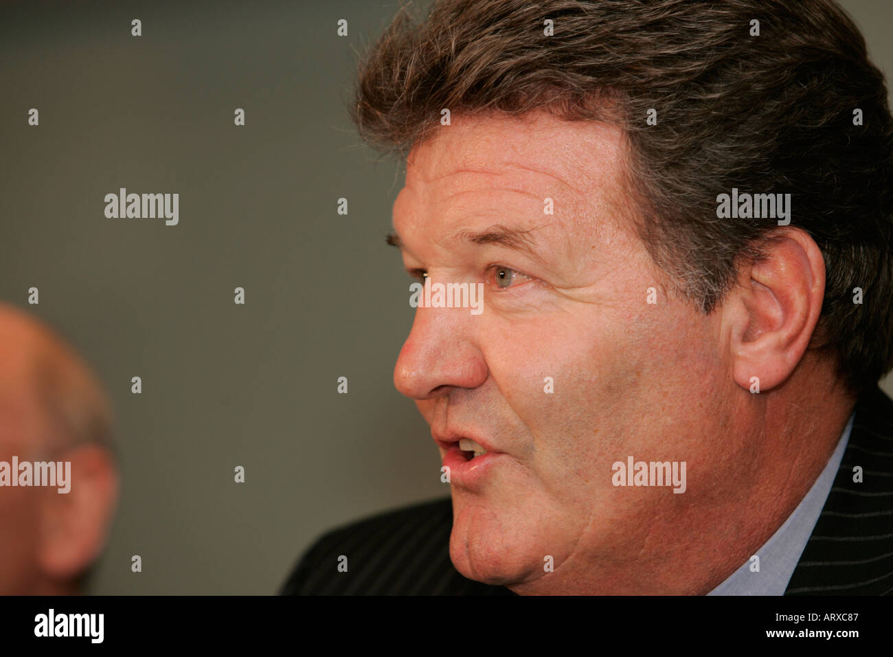John Toshack is announced as Wales new Football Manager FAW Press Conference Sports Personalities Stock Photo