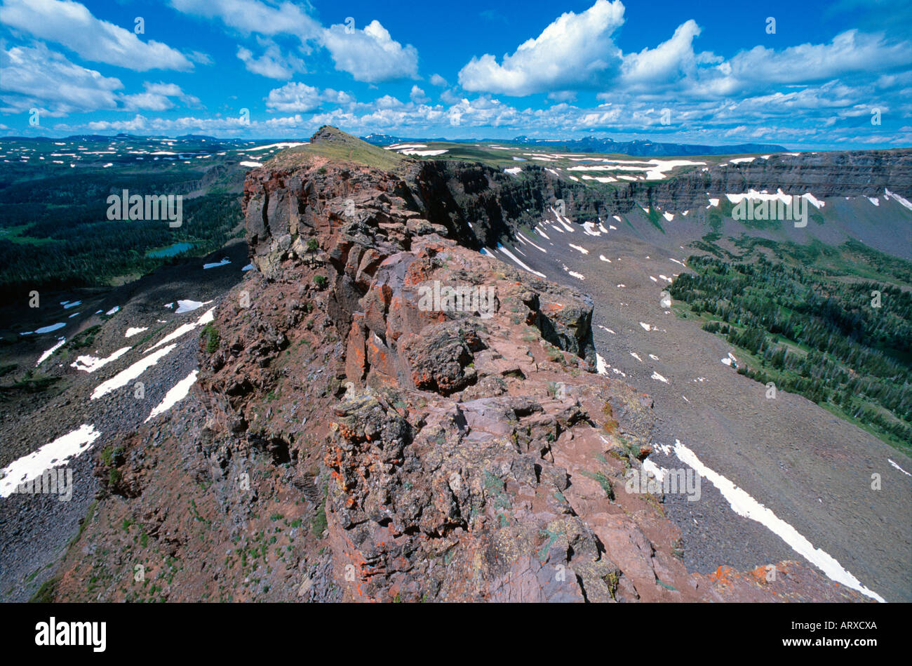 The Devil's Causeway hiking trail Flattops Wilderness area Routt National Forest CO USA Stock Photo
