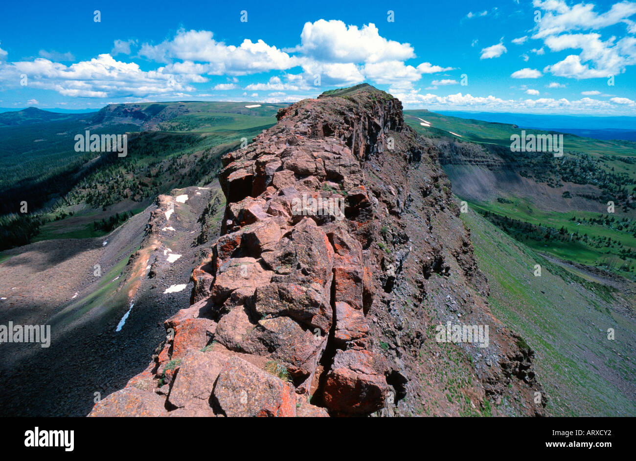 The Devil's Causeway hiking route Flattops Wilderness area Routt National Forest CO USA Stock Photo