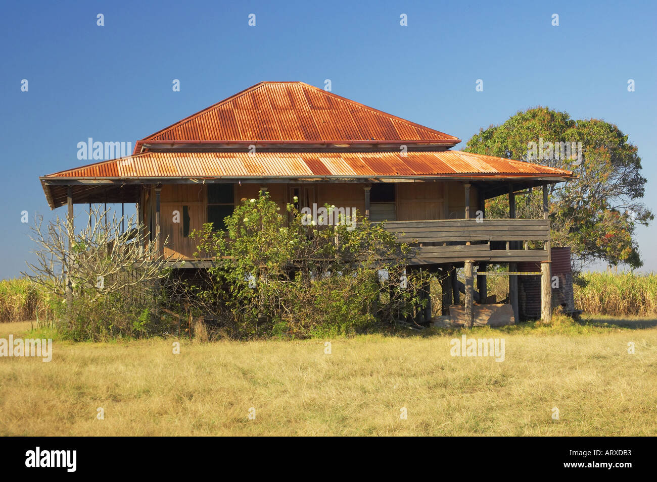 Derelict Queenslander House near Hervey Bay Queensland Australia Stock