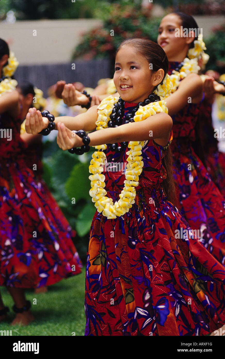 Halau Hula O Hokulani performing for a Lei Day Celebration on the lawn ...