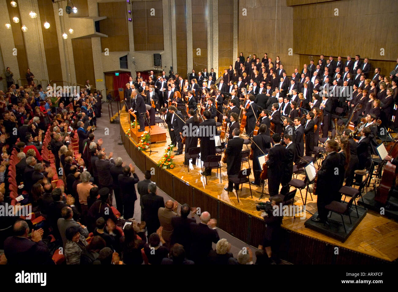 Israel Jerusalem Theatre concert hall orchestra and choir on the stage