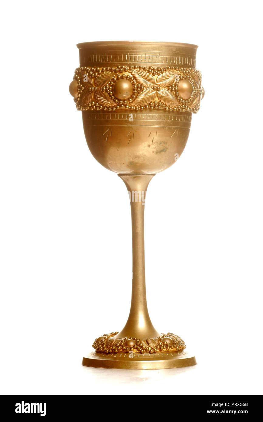A highly decorated art noveau wine goblet Stock Photo