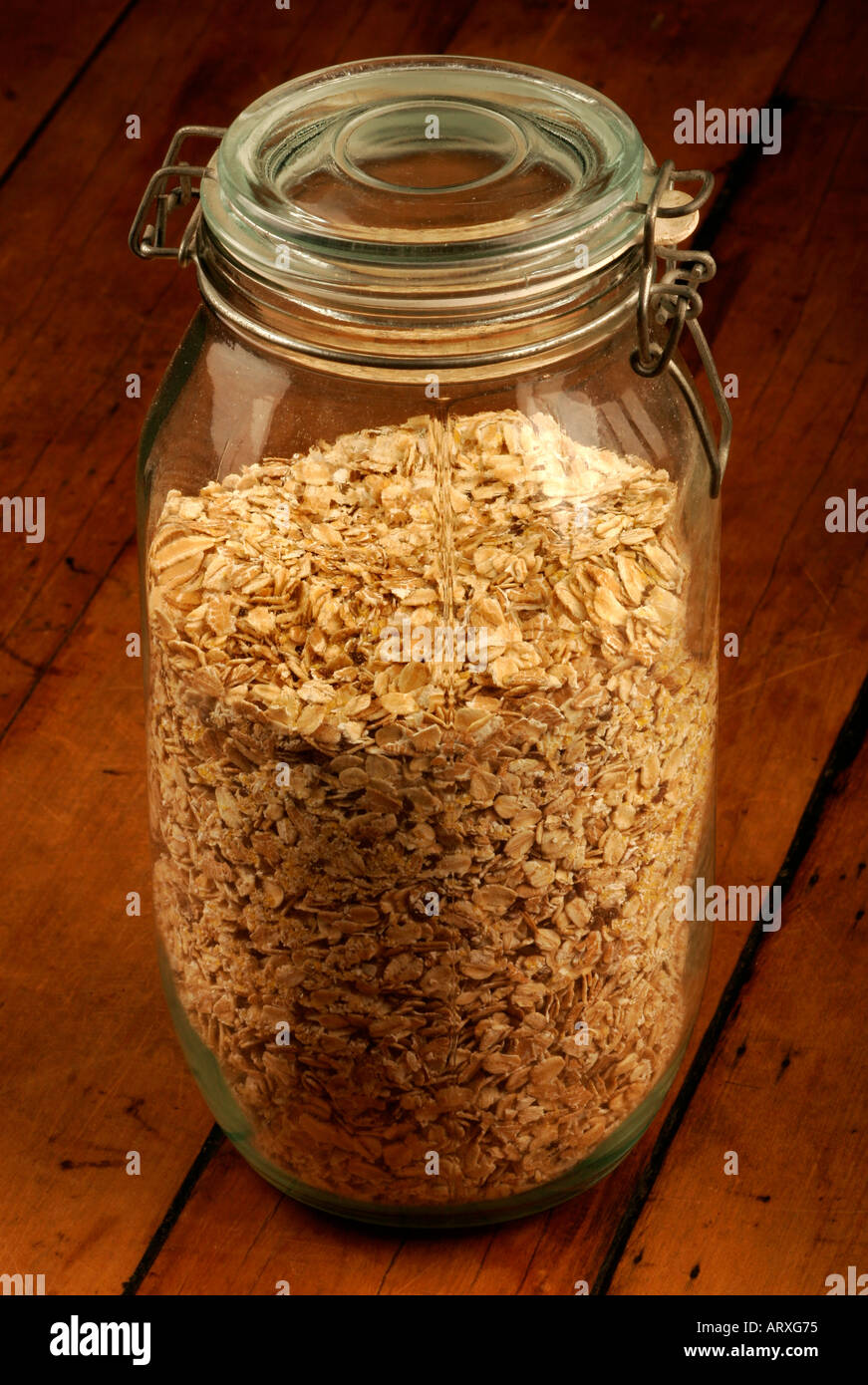 Oatmeal in a glass jar Stock Photo Alamy