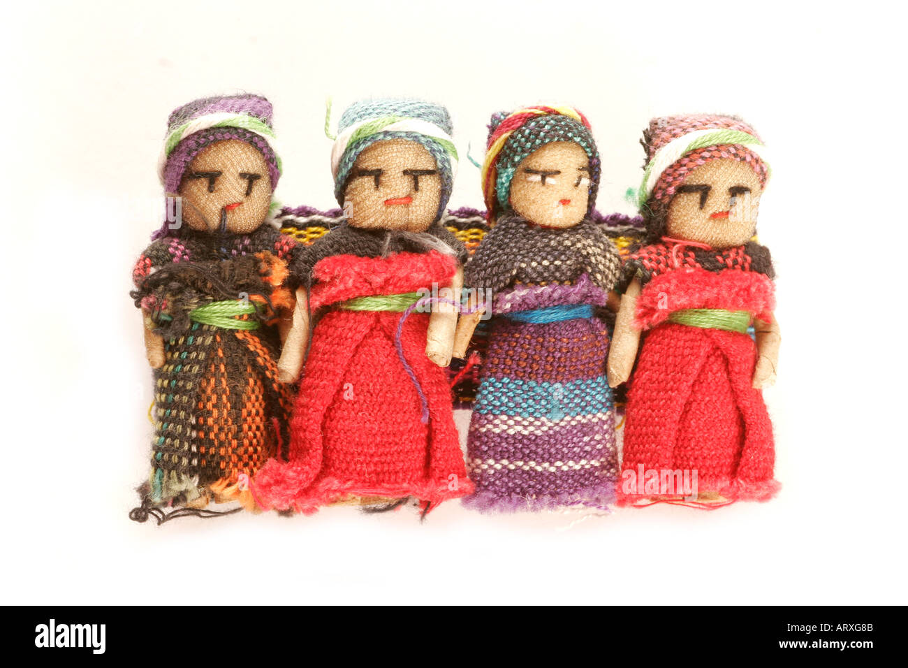 Hand crafted Mexican Worry dolls Stock Photo
