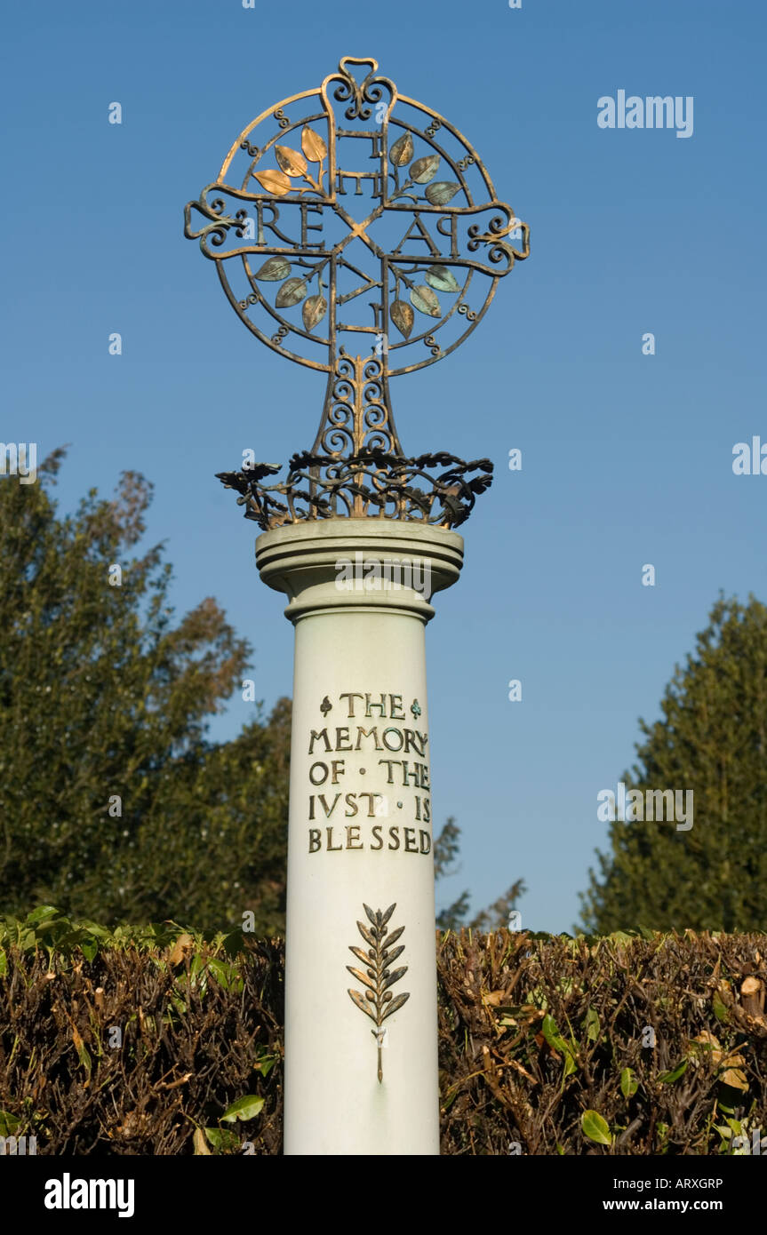 Commemorative Column Cemetery Shalford Surrey UK Stock Photo