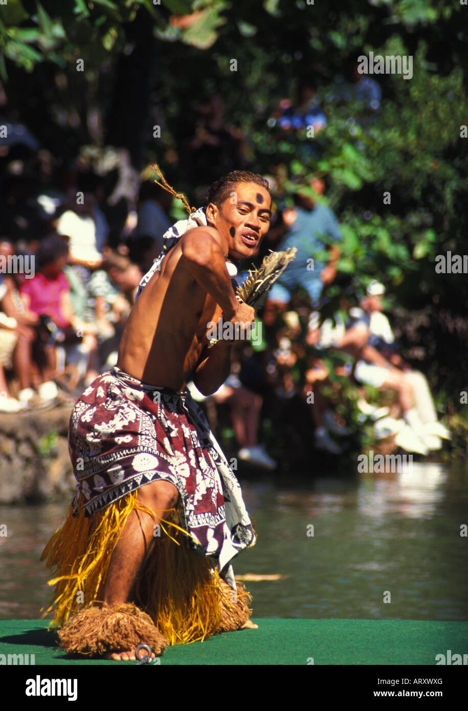 Pageant of the canoes. One of the highlights at the Polynesian Cultural ...
