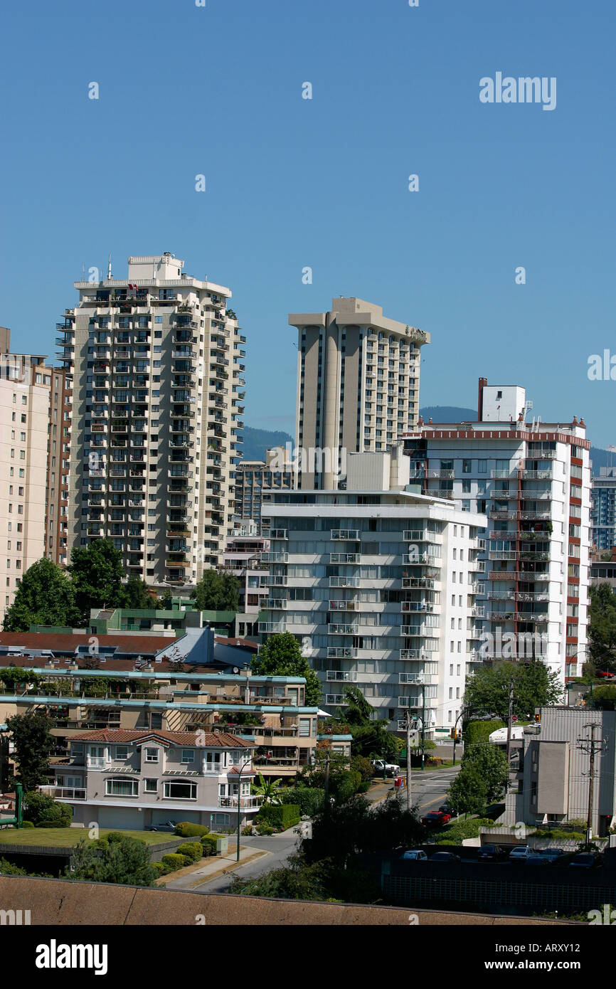 Vancouver condos and apartments at English Bay Stock Photo Alamy