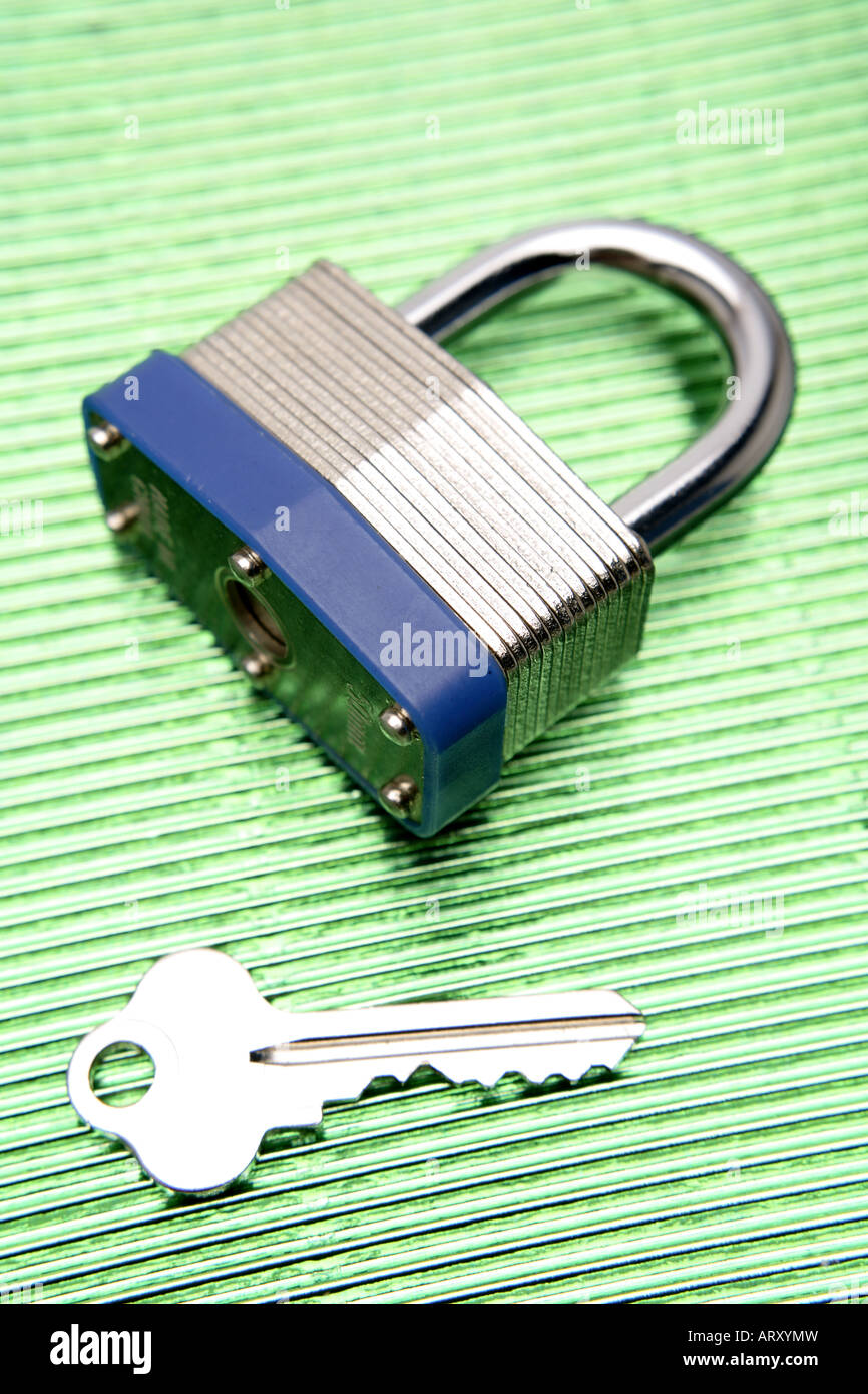Padlock and key Stock Photo Alamy