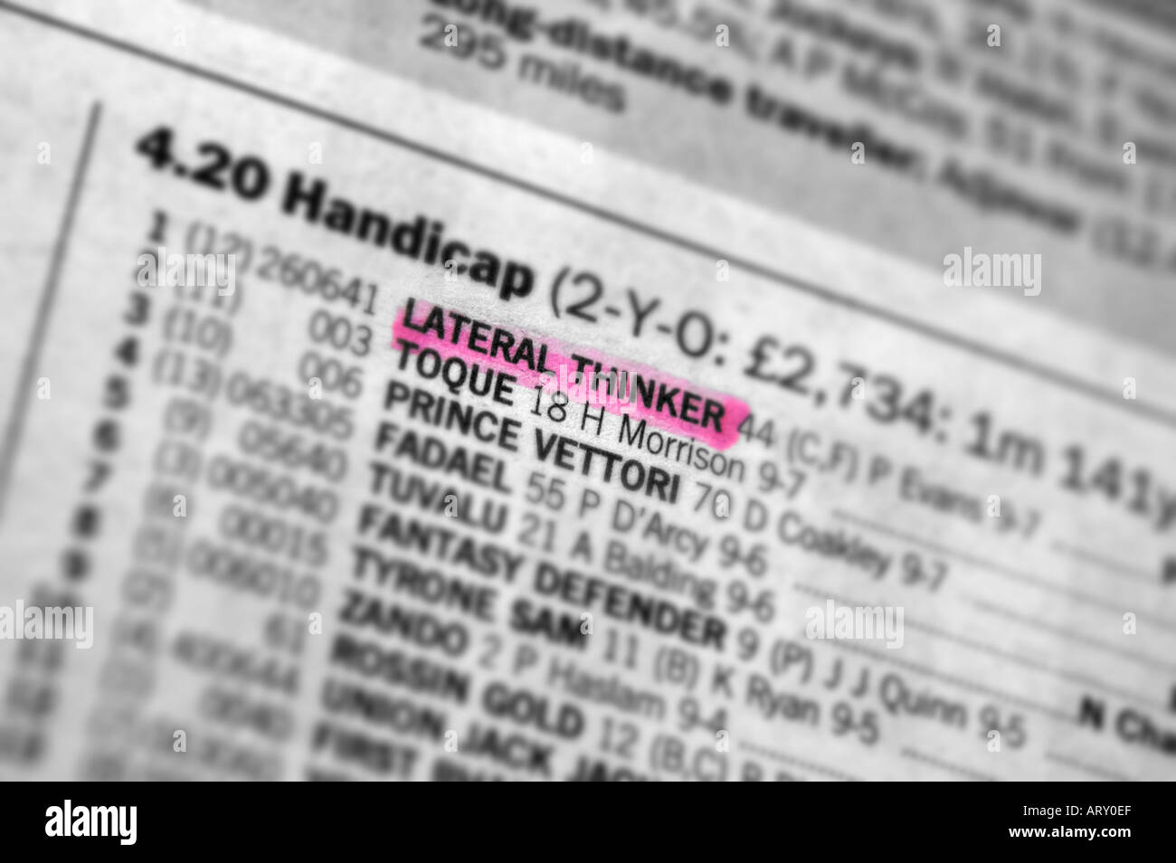 Horse racing newspaper Stock Photo - Alamy