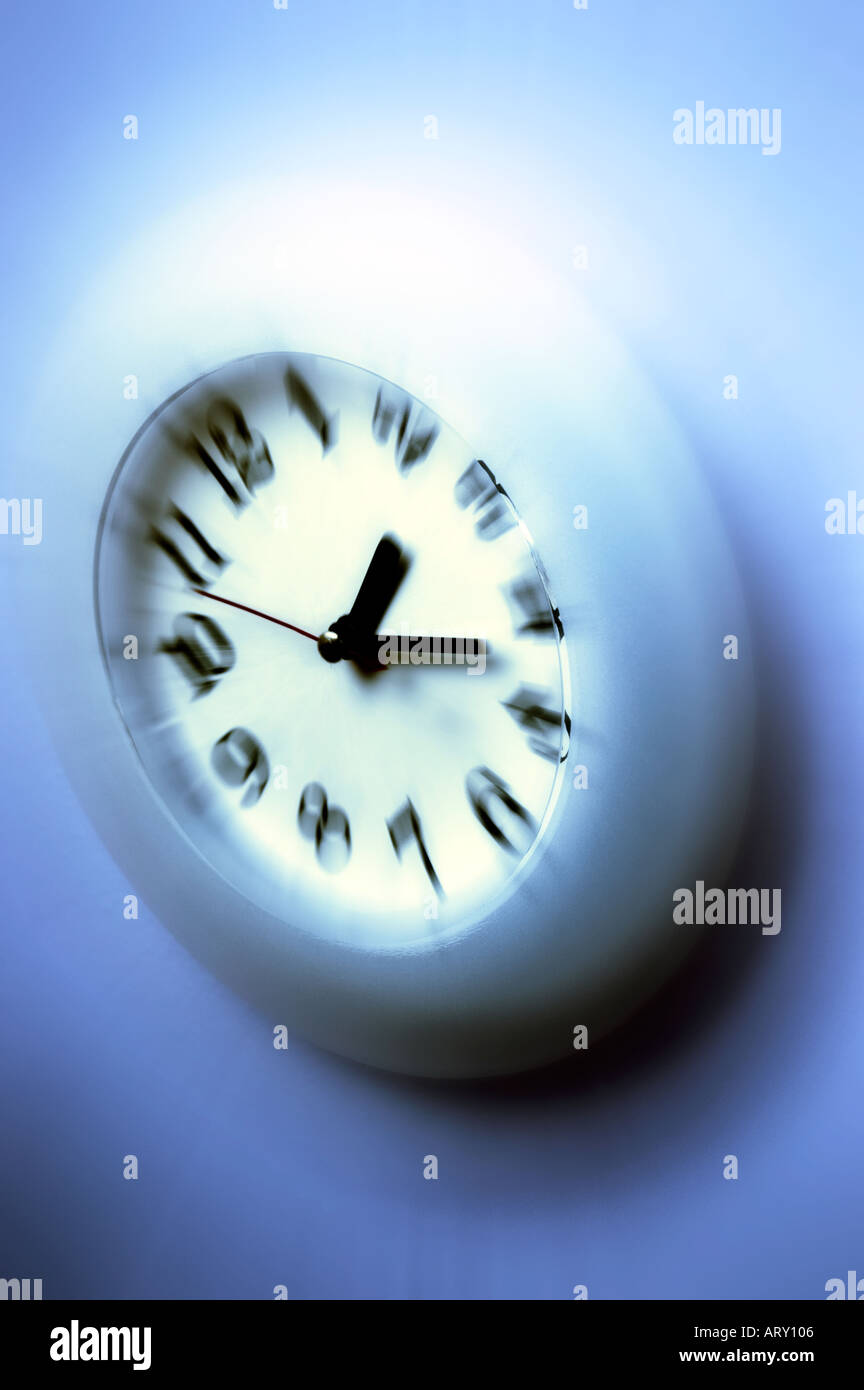 Clock with blue toning Stock Photo