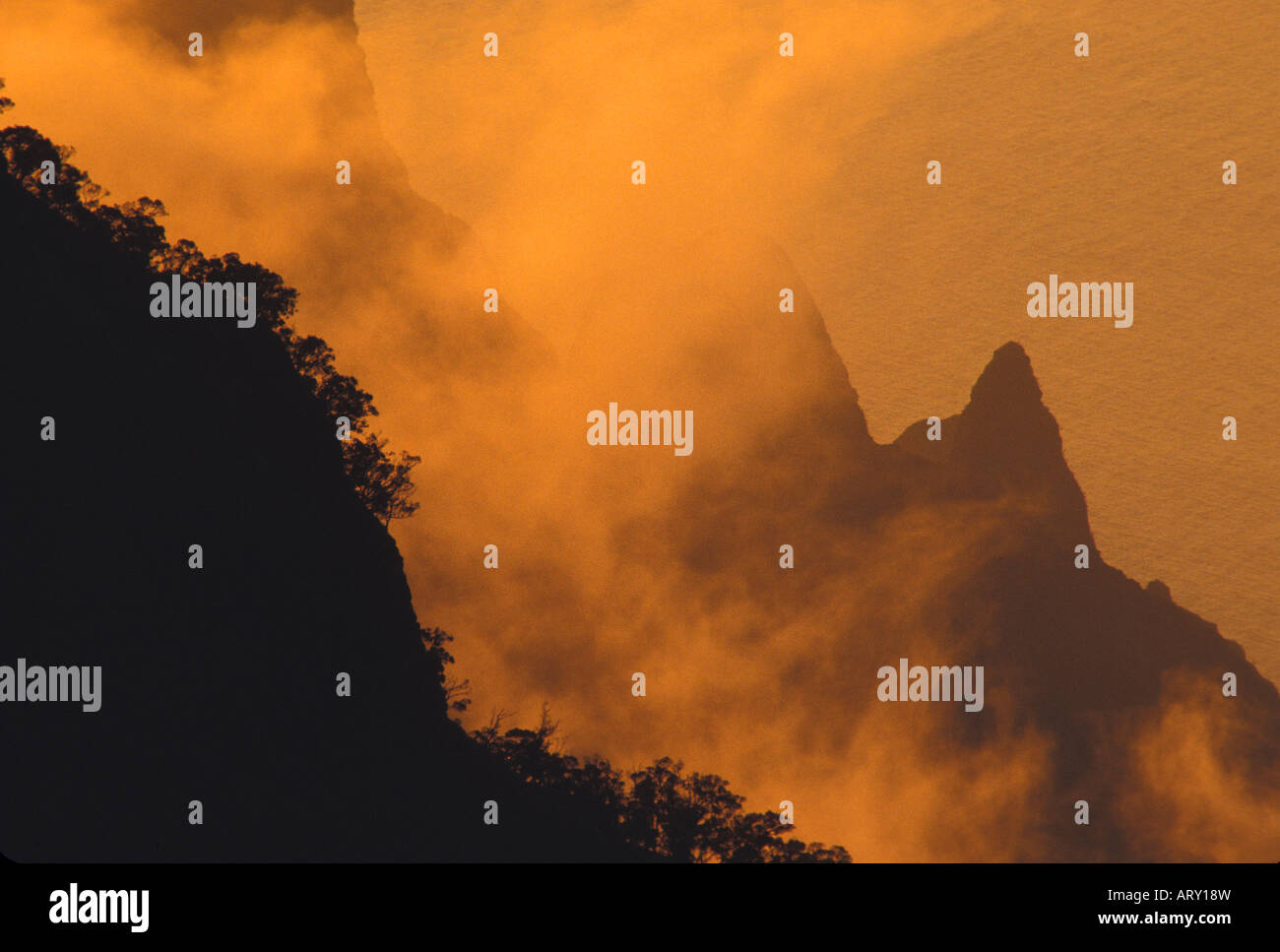 Sunset, Kalalau Overlook, Kokee State Park Stock Photo Alamy