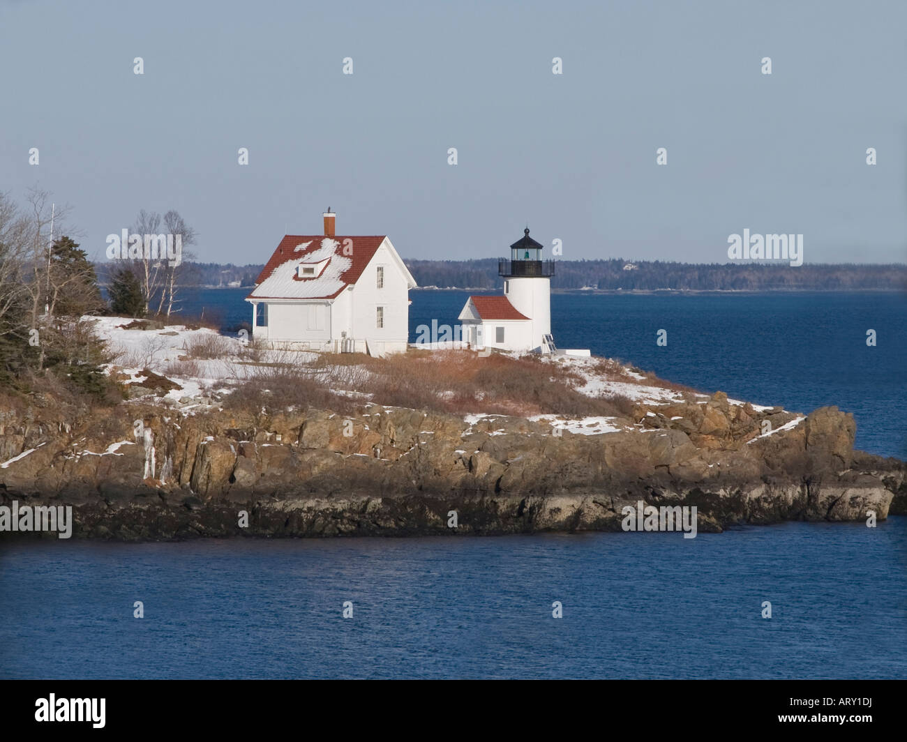 Curtis Island Lighthouse, Camden Maine Stock Photo
