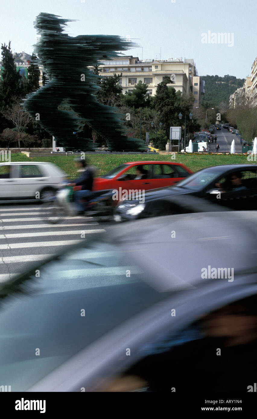 Athens Glass sculpture of a man named The Runner by Kostas Varotsos