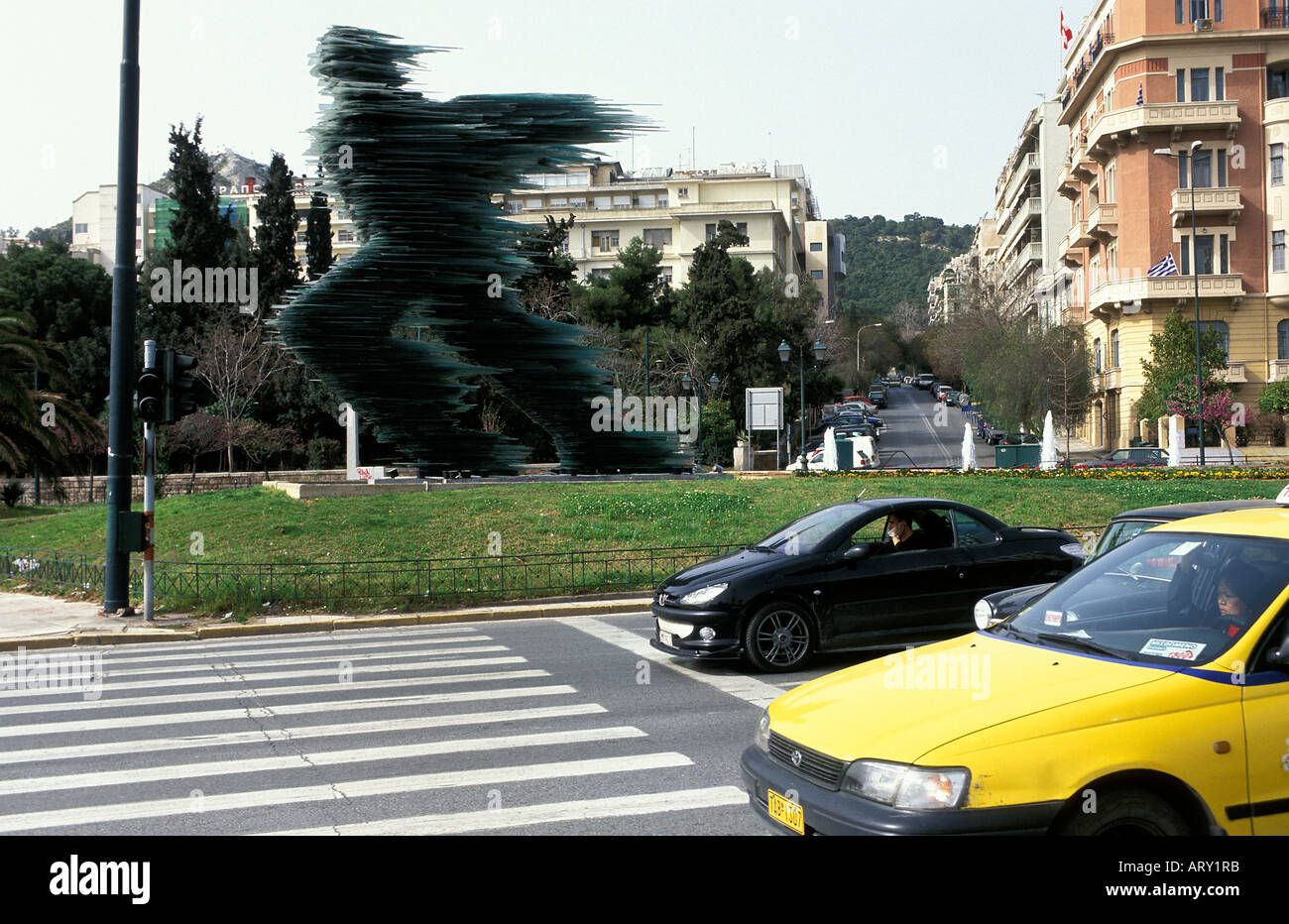 Athens Glass sculpture of a man named The Runner by Kostas Varotsos
