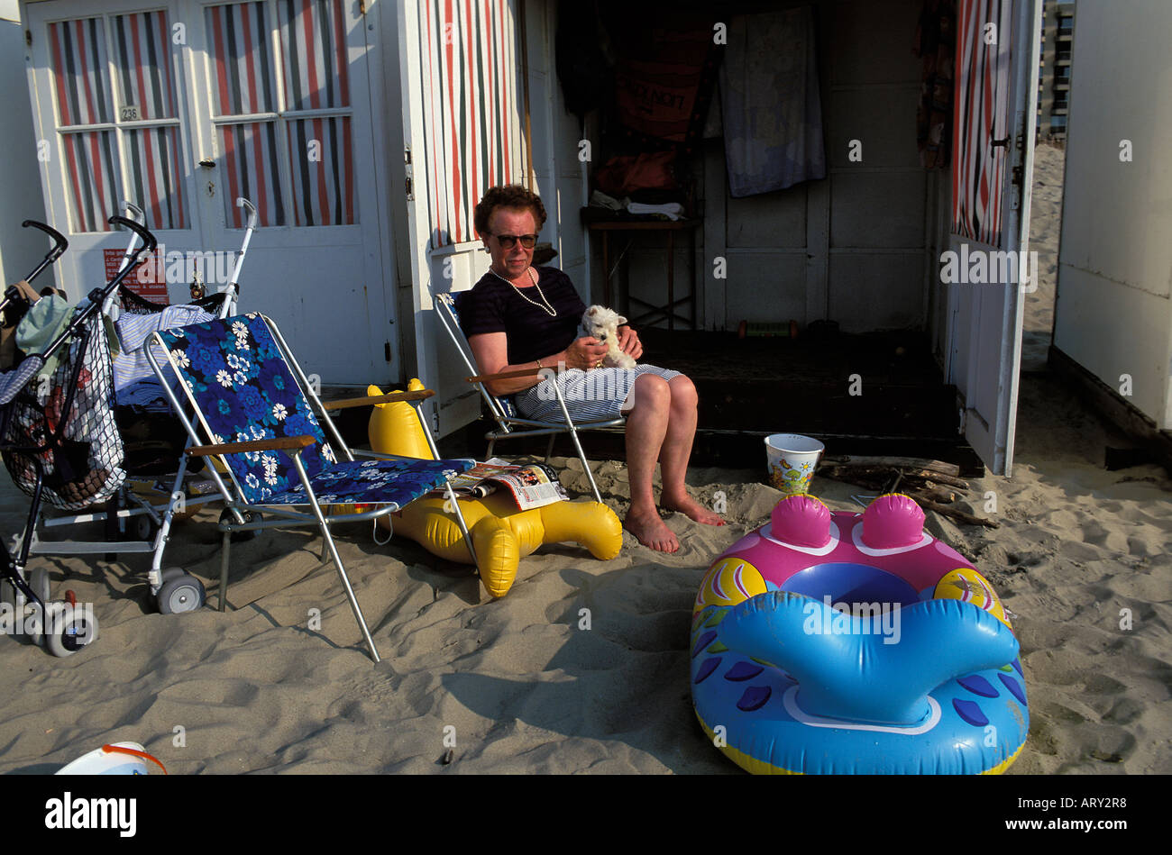 Grandmother on beach hi-res stock photography and images - Alamy