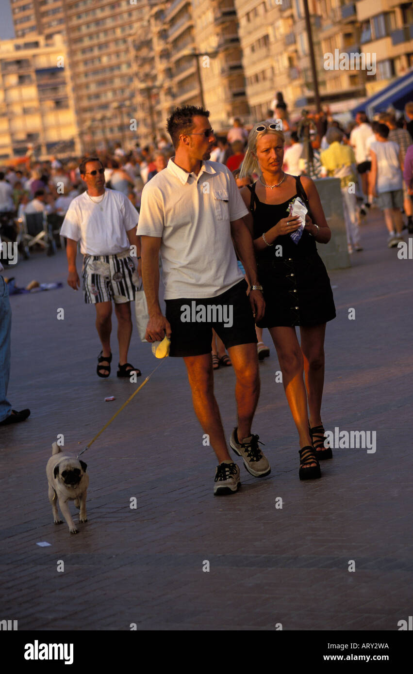 Oostduinkerke boulevard Stock Photo