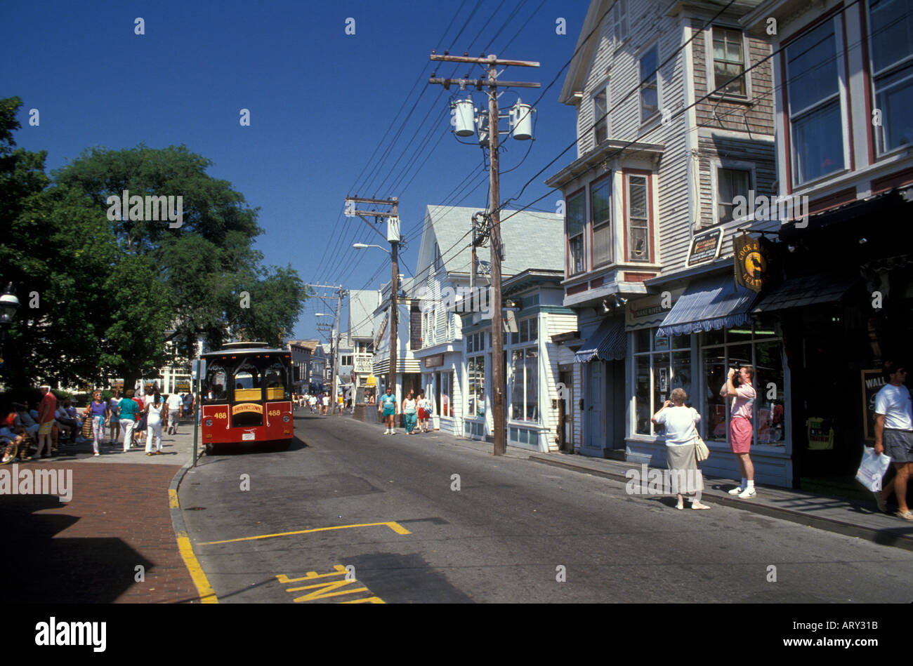Street scene at Provincetown on Cape Cod Massachusetts Stock Photo