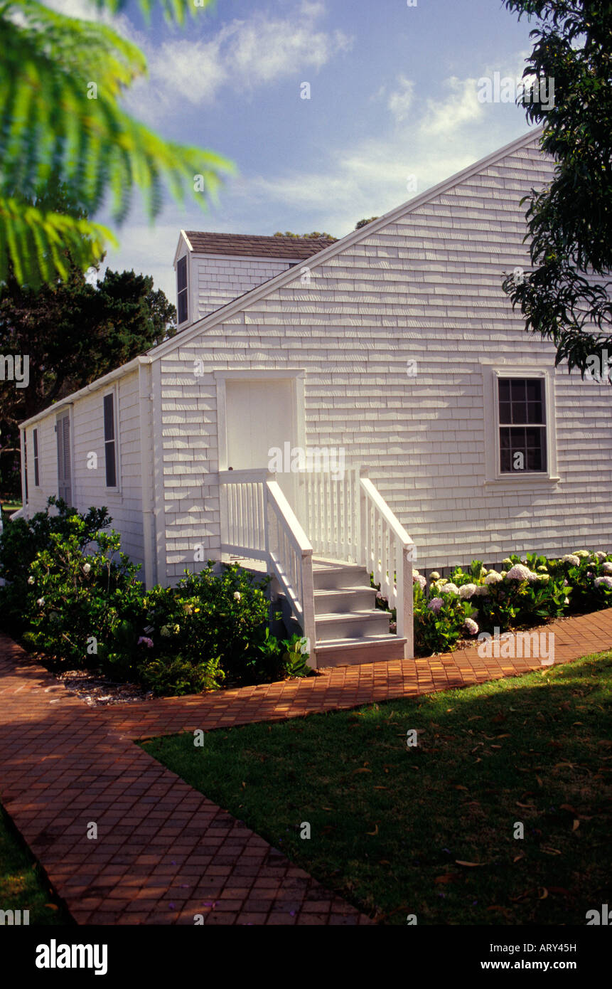 Exterior of an historical home at the Parker Ranch in Waimea (Kamuela), Big Island Stock Photo