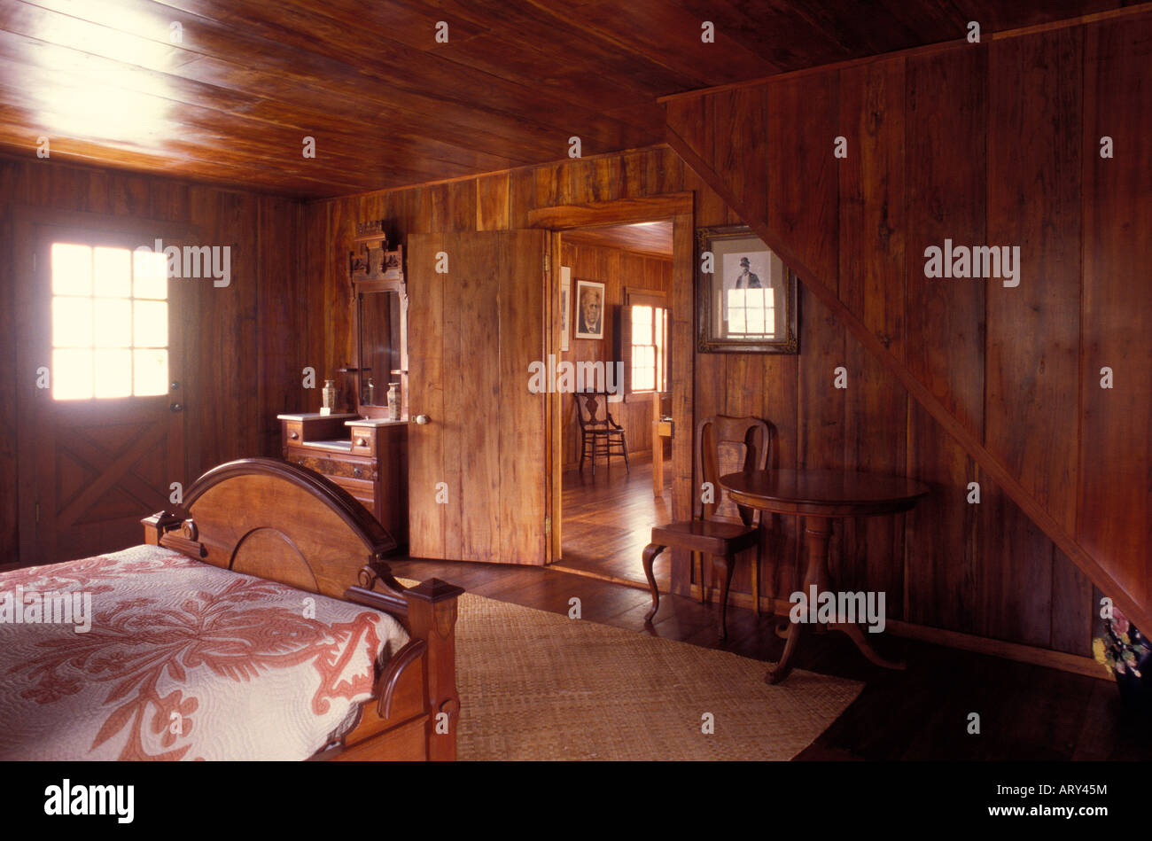 Interior of an historical home at the Parker Ranch in Waimea (Kamuela), Big Island Stock Photo