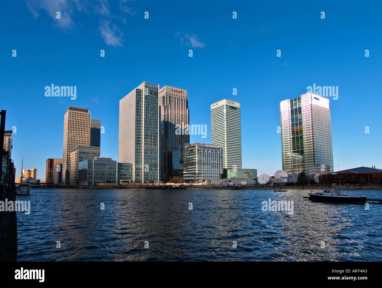 Canary Wharf office buildings in the Docklands in London Stock Photo ...
