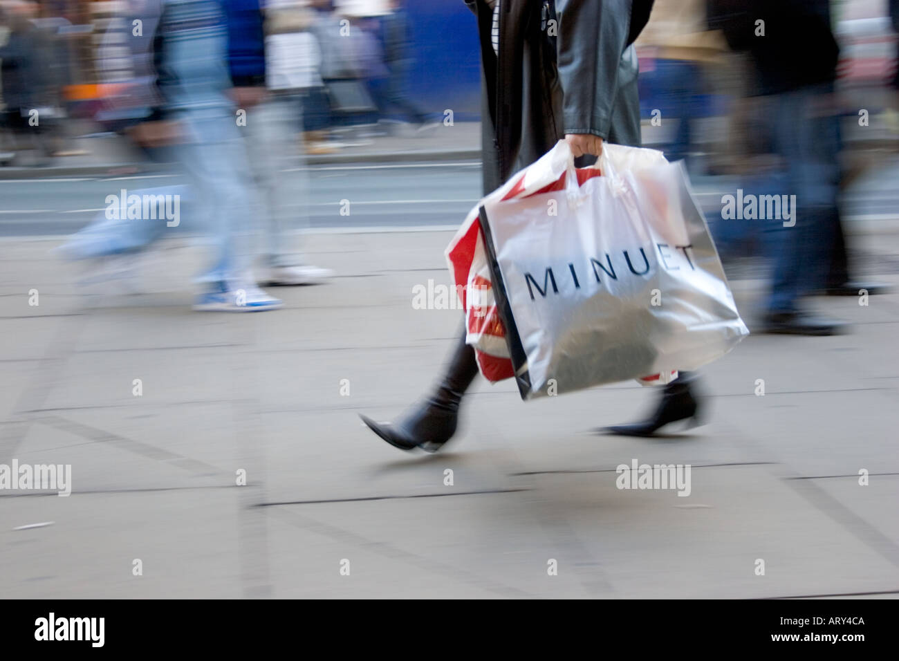 Shoppers in at January sales in Oxford Street London England UK Stock Photo