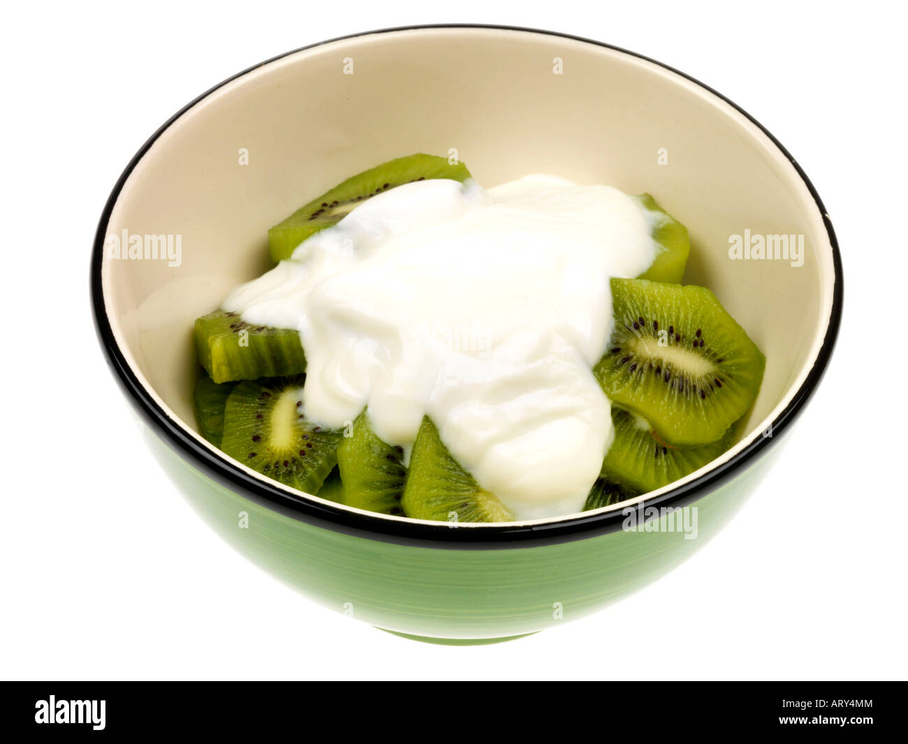 Kiwi Fruit with Yoghurt Stock Photo Alamy