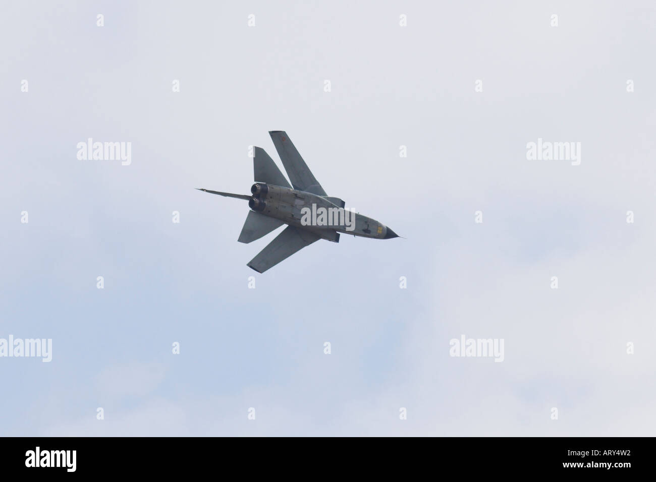 RAF Tornado G4 banking away in flight wings swept back Stock Photo