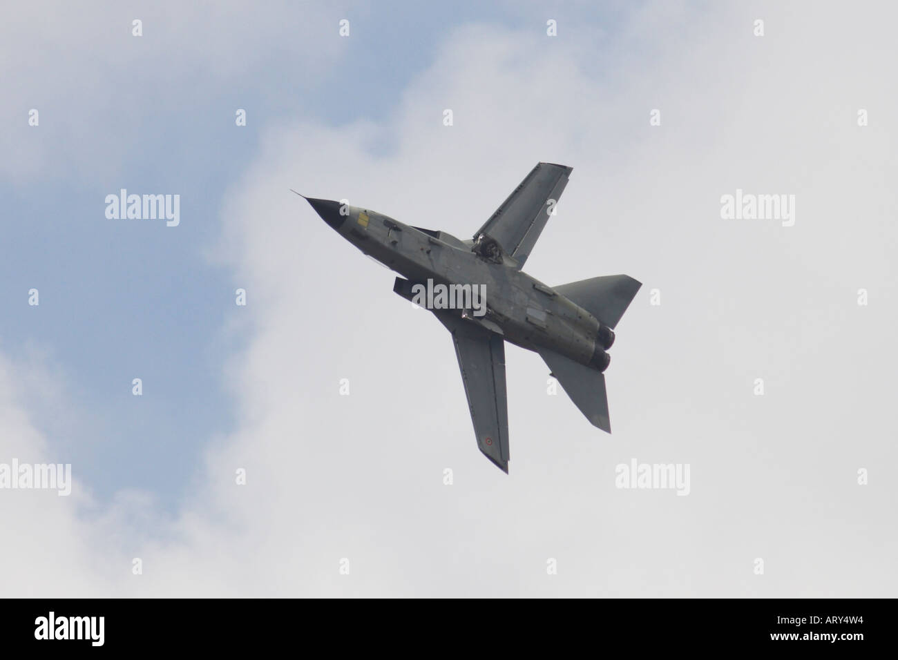 RAF Tornado G4 banking in flight wings swept forward Stock Photo