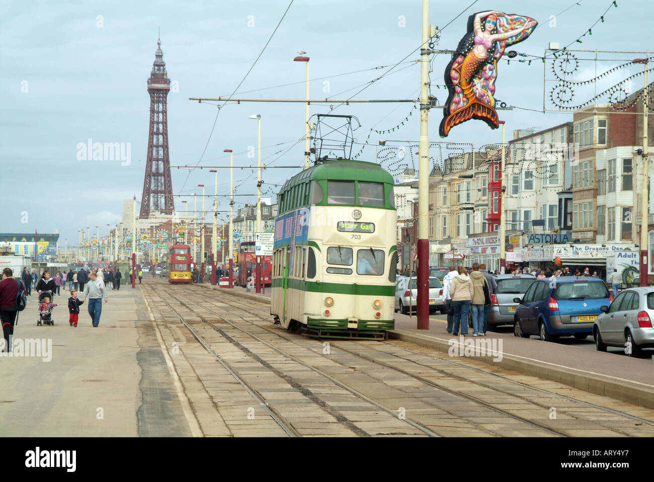 blackpool, pleasure, beach, blackpool, seafront, sea, front, prom Stock