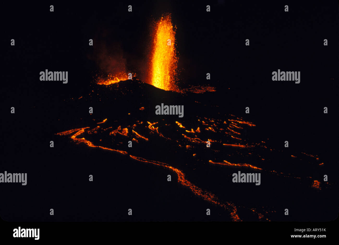 Fountaining eruption from Kilauea's first eruption in 1983 at puu oo