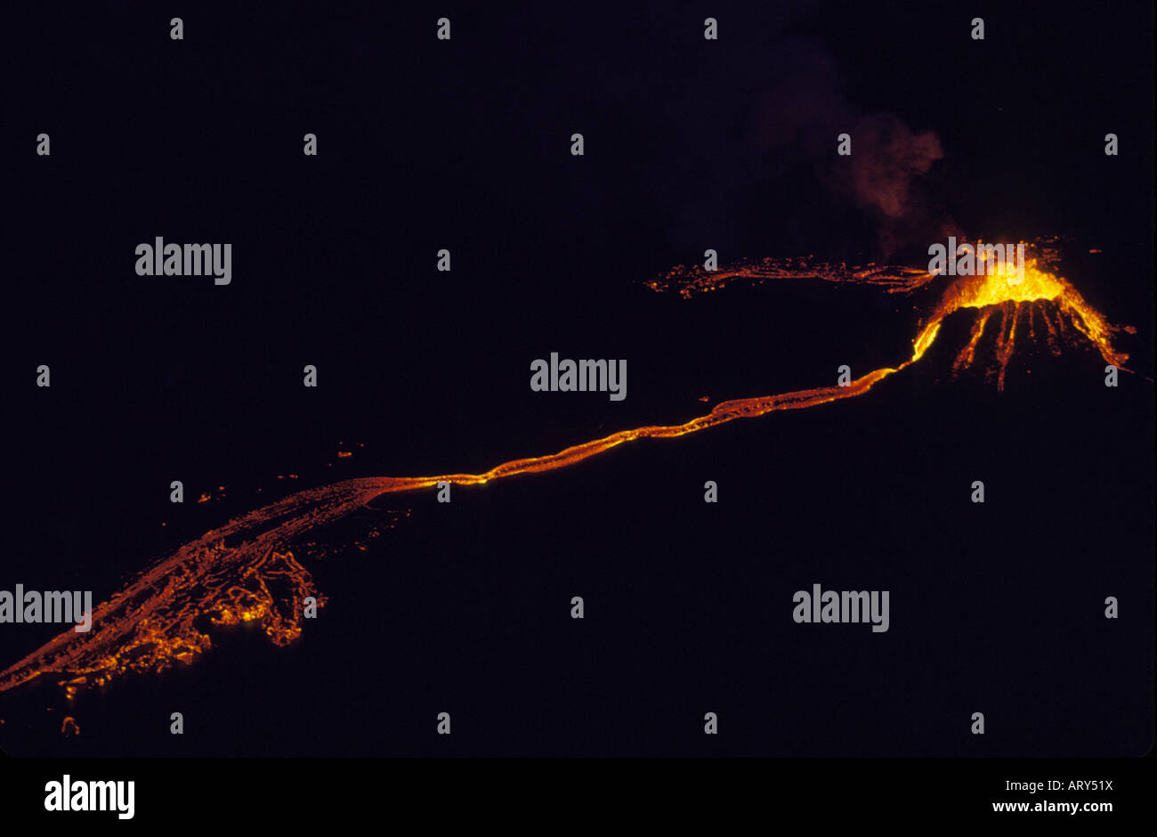 Fountaining eruption from Kilauea's first eruption in 1983 at puu oo