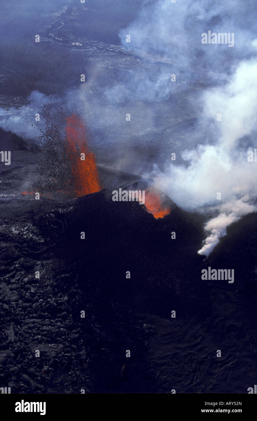 Fountaining eruption from Kilauea's first eruption in 1983 at puu oo