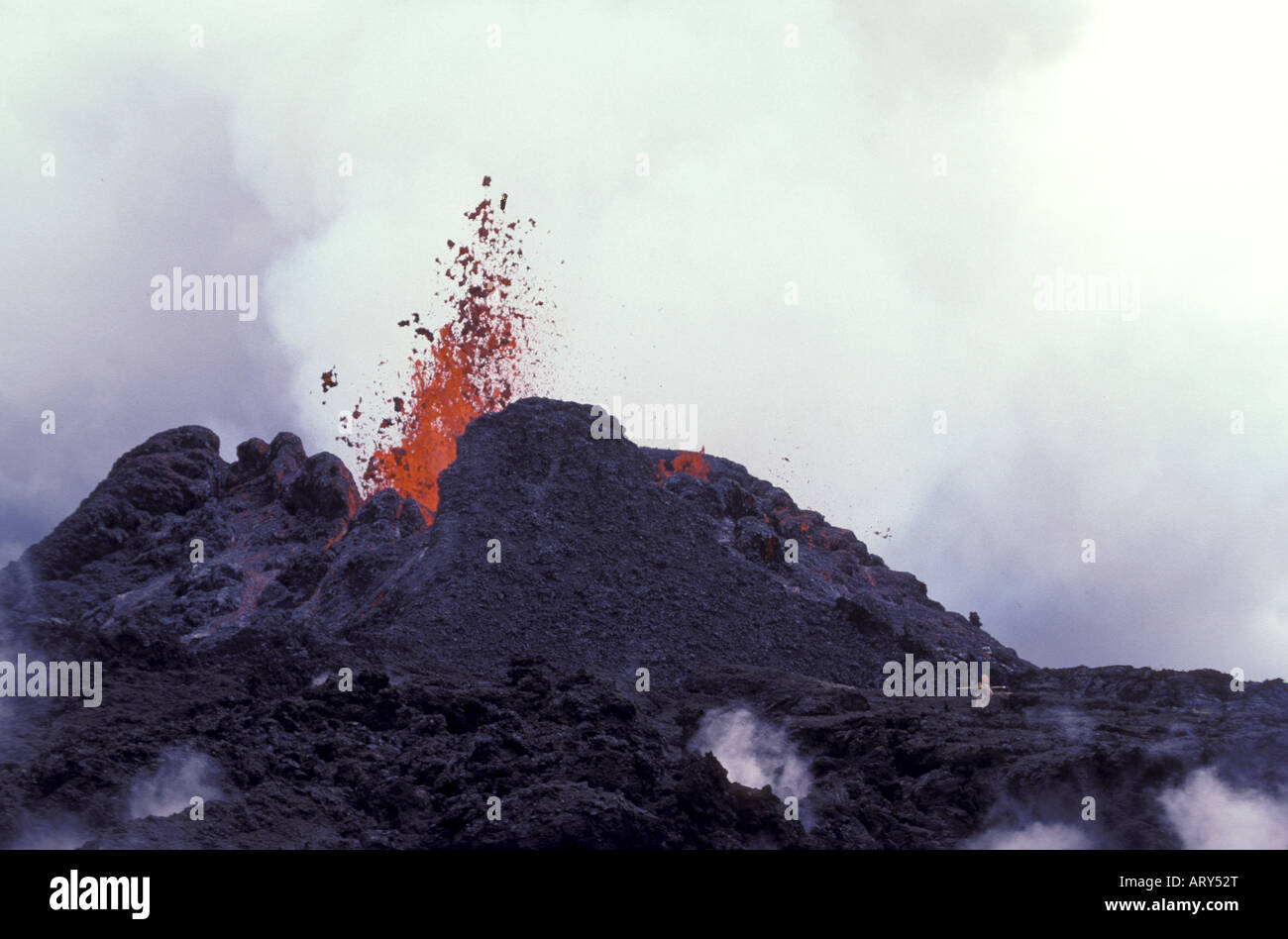 Fountaining eruption from Kilauea's first eruption in 1983 at puu oo