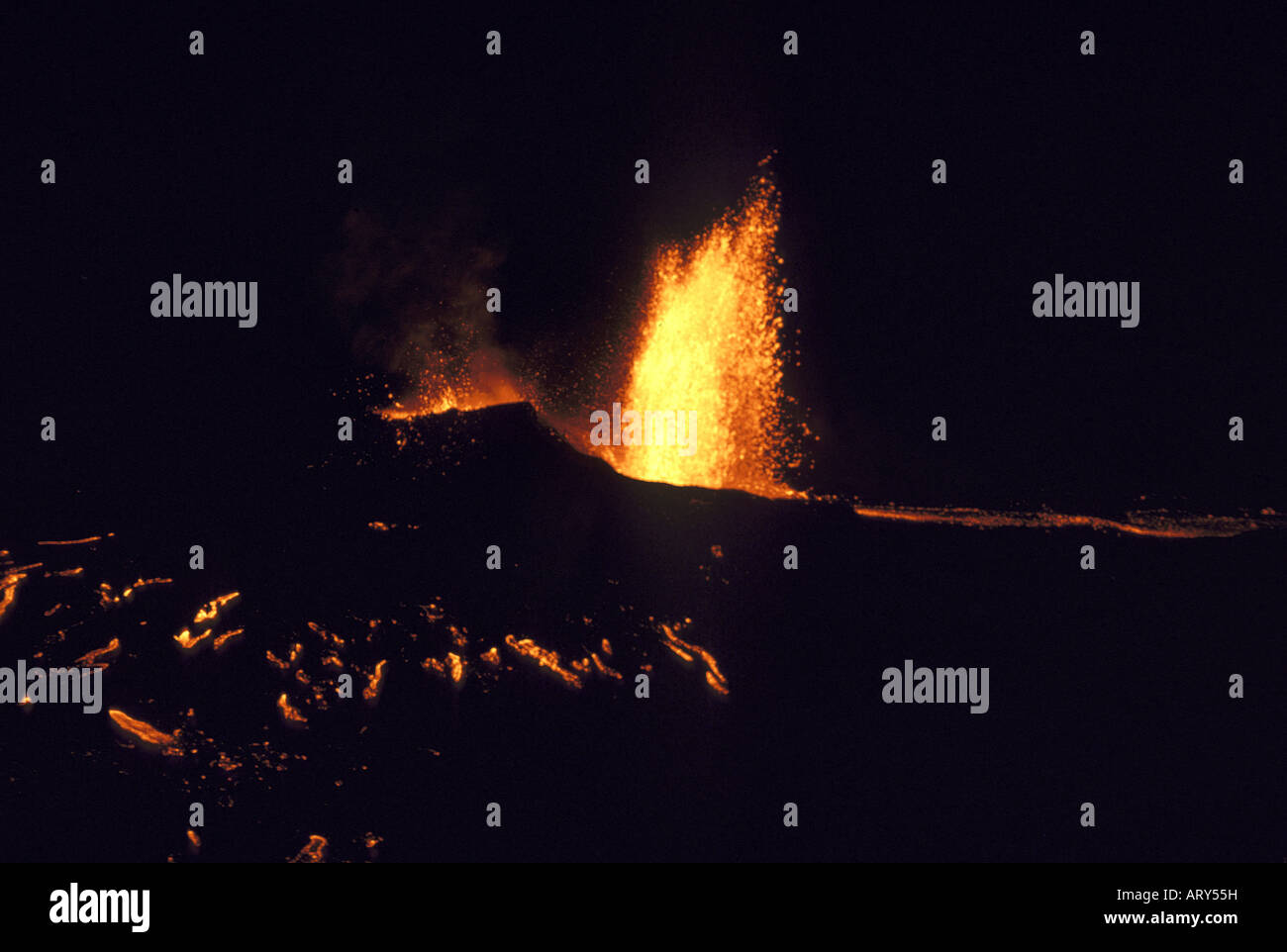 Fountaining eruptions from Kilauea's first eruption in 1983 at puu oo