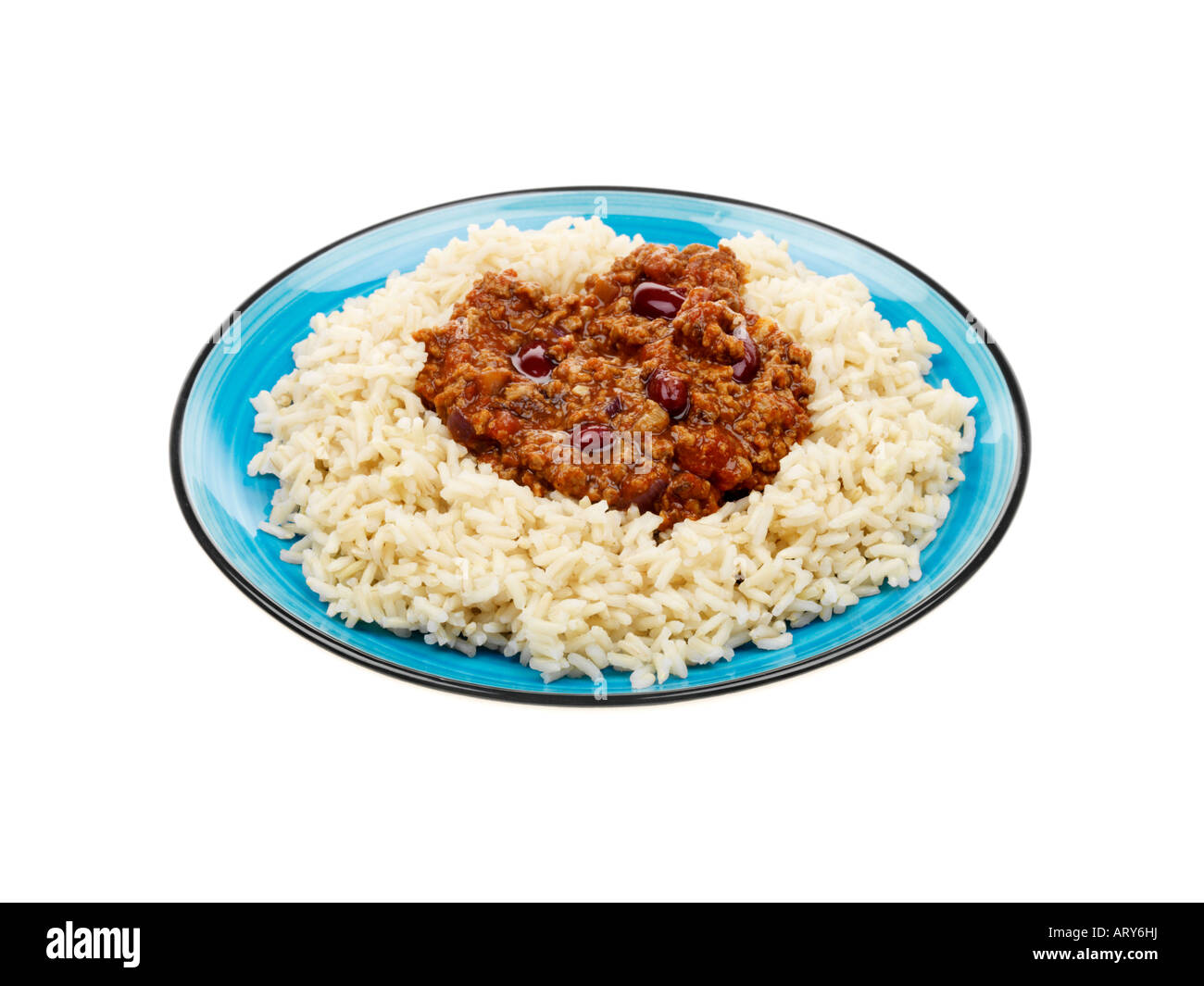 Vegetarian Chilli with Brown Rice Stock Photo Alamy