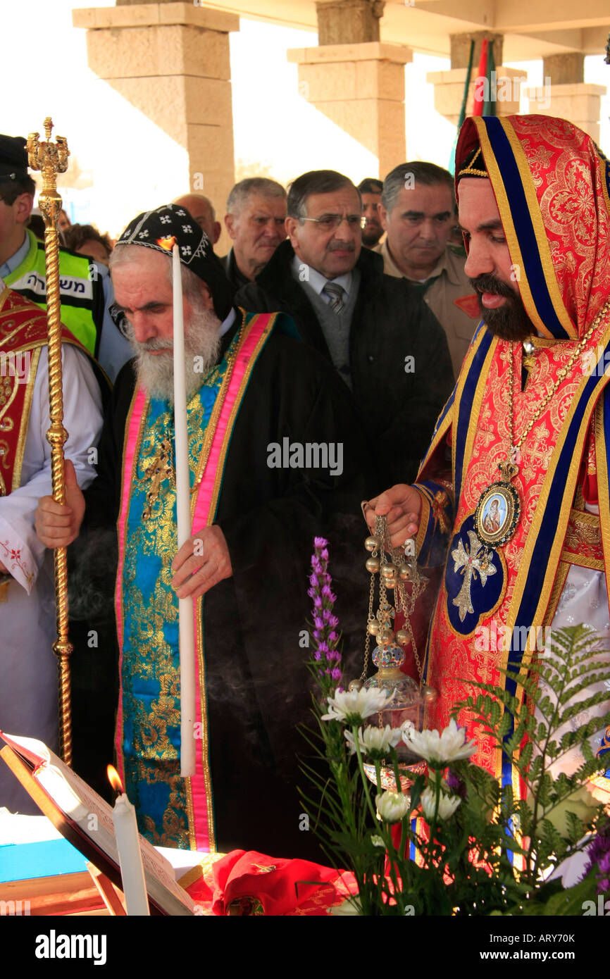 Jordan Valley Qasr al Yahud Syrian Orthodox Church celebrates the Feast of Theophany Stock Photo