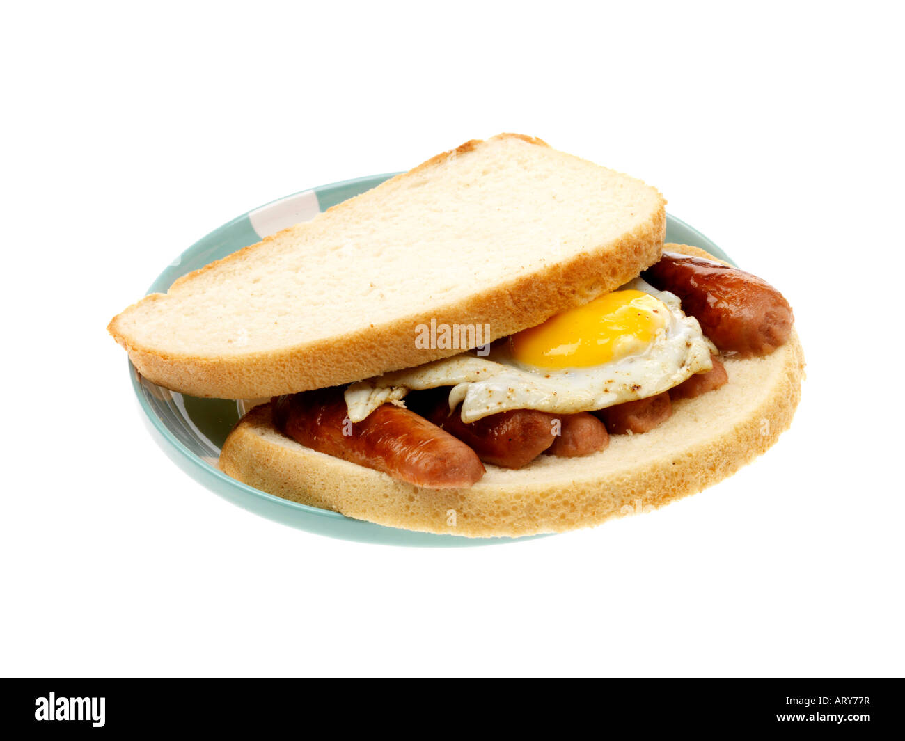 Sausage and Fried Egg Sandwich Stock Photo - Alamy