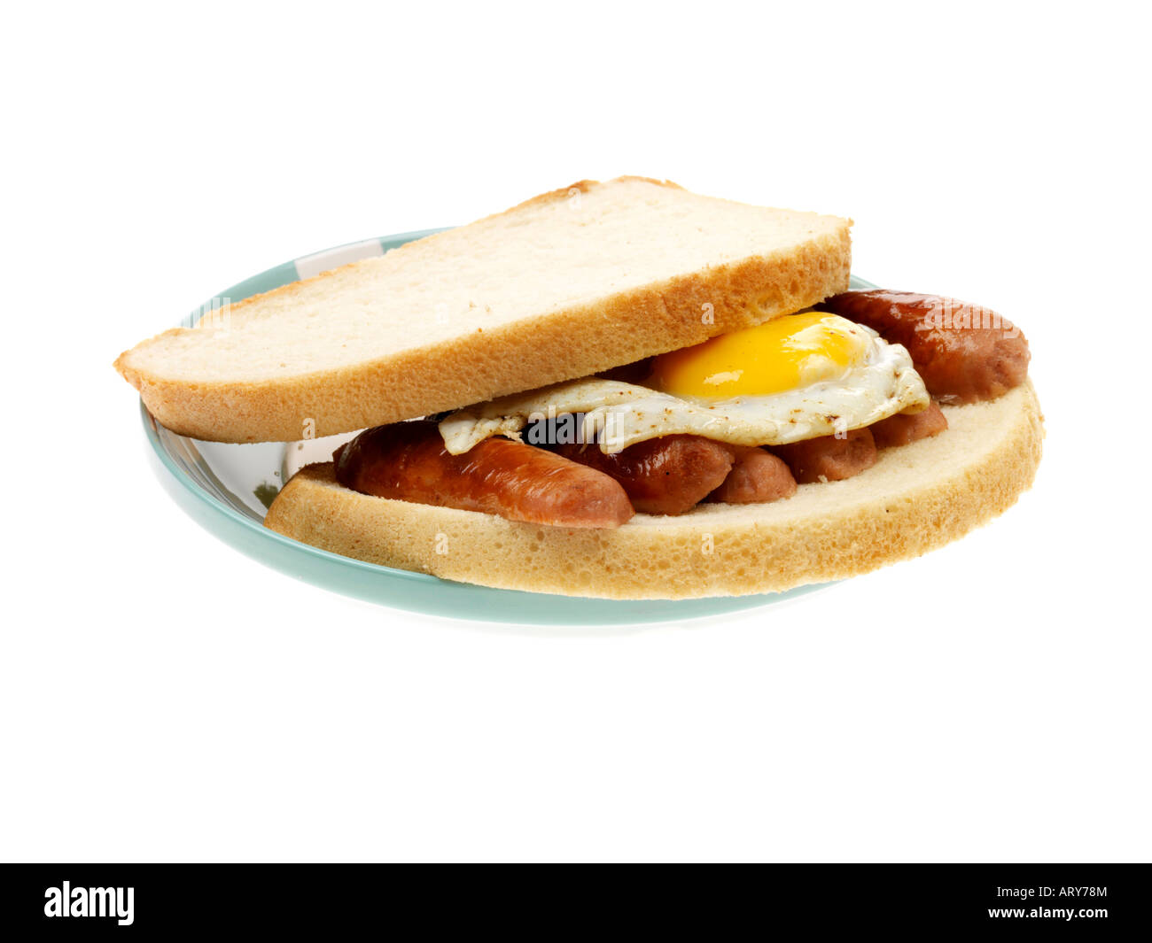 Sausage and Fried Egg Sandwich Stock Photo Alamy