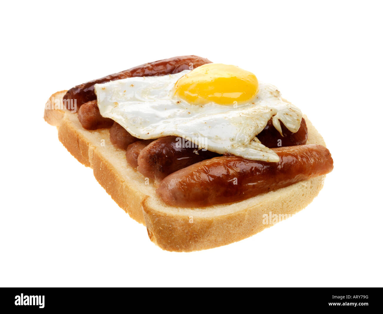 Sausage and Fried Egg Sandwich Stock Photo - Alamy