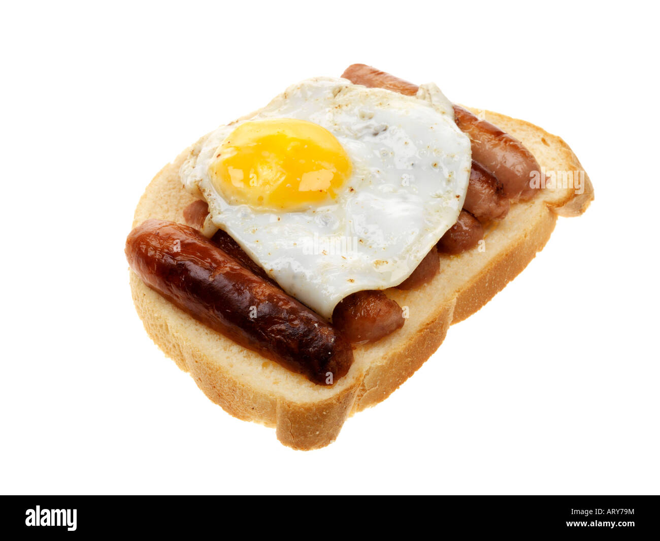 Sausage and Fried Egg Sandwich Stock Photo Alamy