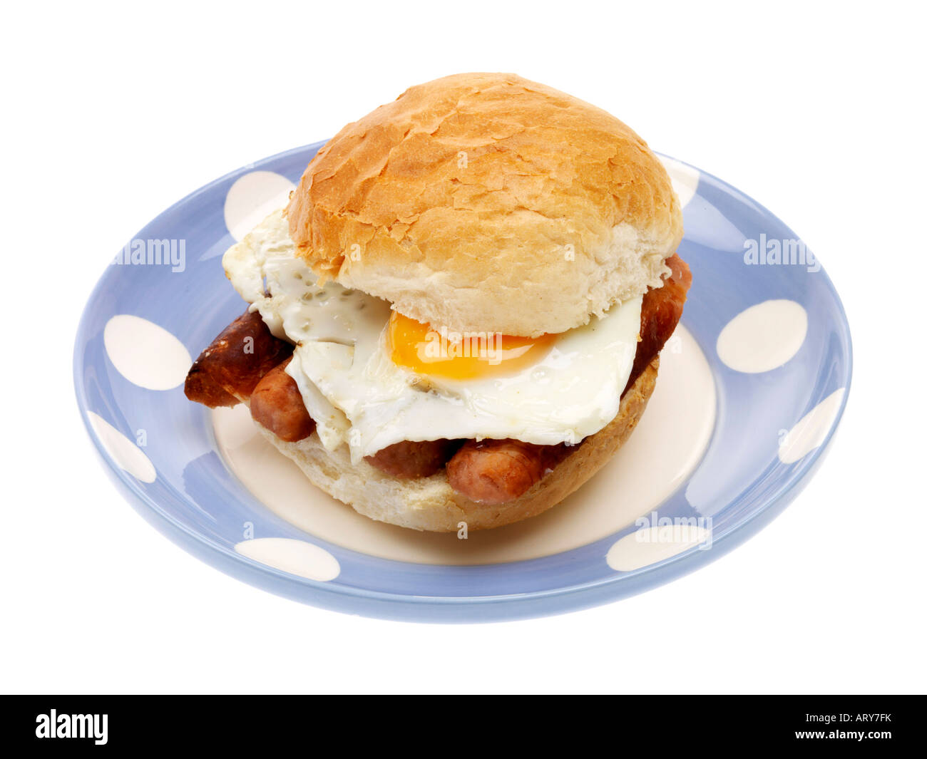 Sausage and Fried Egg Bap Stock Photo Alamy