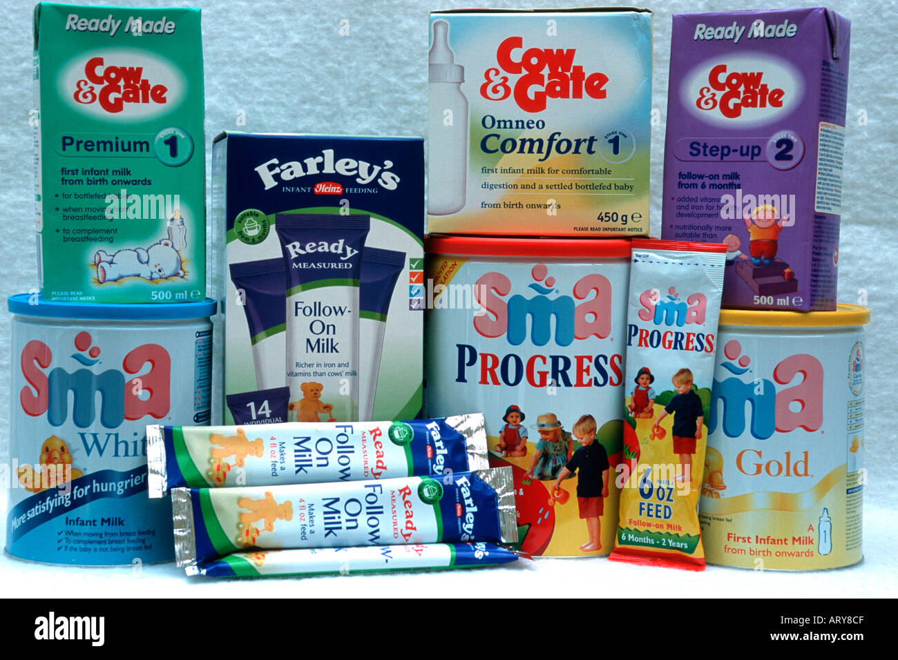 Range of formula milk for young babies UK Stock Photo - Alamy