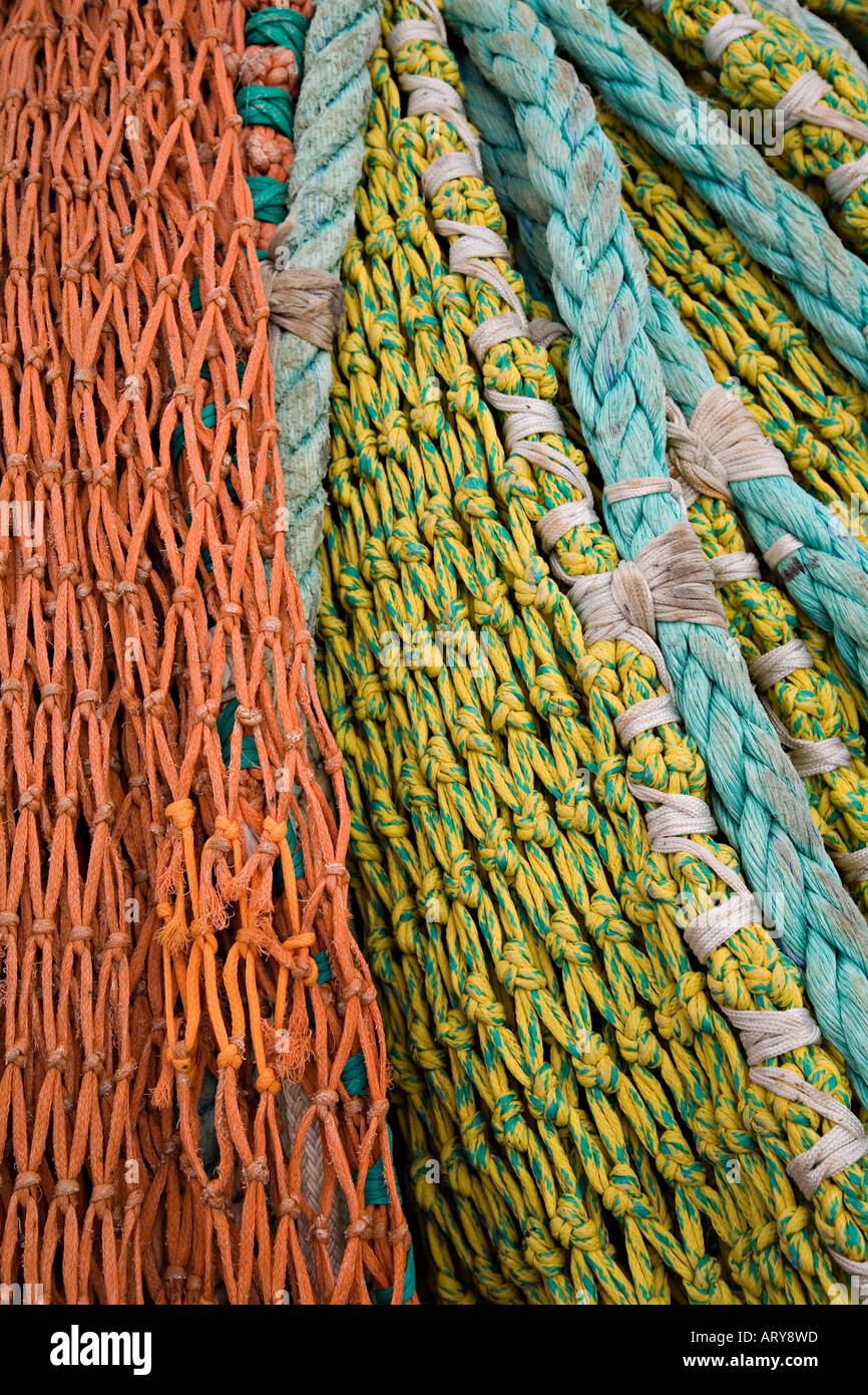 Man made material used to make ropes and nets for commercial sea