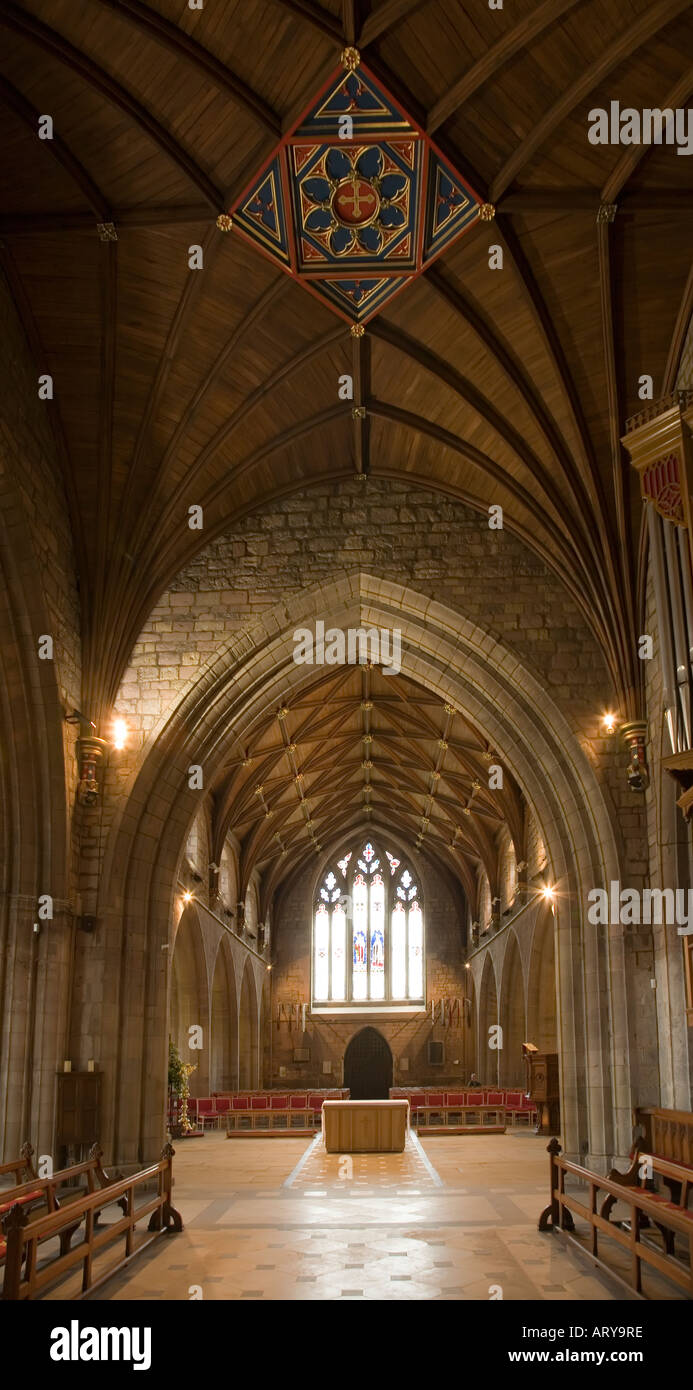 Interior of St Asaph Cathedral St Asaph Denbighshire Wales UK Stock Photo